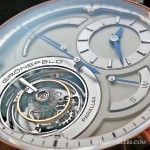 Grönefeld Parallax Timepiece seen through a Loupe from Loupe System