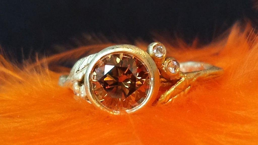 Sofia Kaman Cognac Diamond Twig Ring | Oster Jewelers