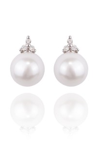 Oster Pearls Freshwater 9.5-10mm .16ct Stud Earrings |Oster Jewelers