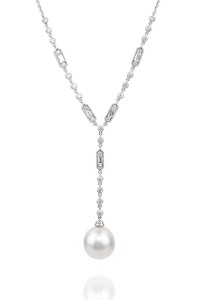 Oster Pearls South Sea Pearl .46ctw Diamond Lariat Necklace | Oster Jewelers
