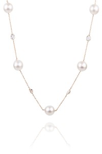 Oster Pearls South Sea Pearls White Topaz Tin Cup Necklace | Oster Jewelers