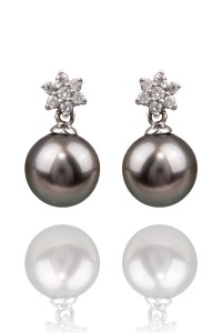 Oster Pearls Tahitian Pearl and .15ctw Diamond Drop Earrings | Oster Jewelers
