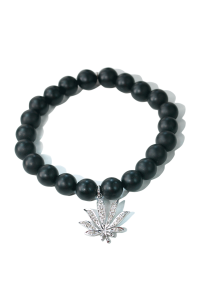 Sydney Evan Diamond Cannabis Leaf & Onyx Bead Bracelet | Oster Jewelers Blog