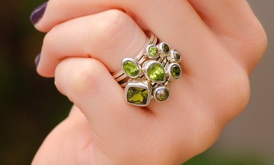 Janice Girardi Green Stone Stack Rings | Oster Jewelers Blog