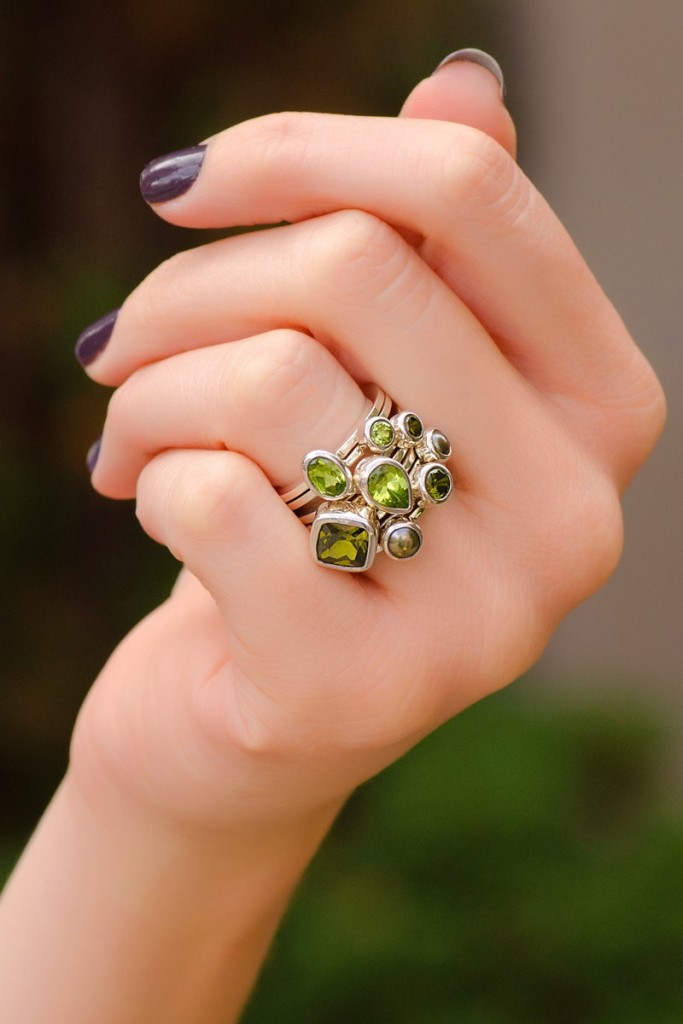 Janice Girardi Green Stone Stack Rings | Oster Jewelers Blog