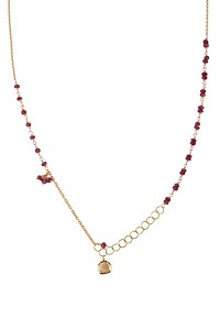 Anne Sportun Ruby Bead & Gold Link Wrap Necklace | Oster Jewelers