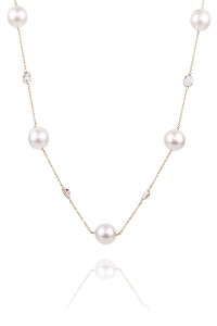 Oster Pearl Salon South Sea Pearl & White Topaz Tin Cup Necklace | Oster Jewelers