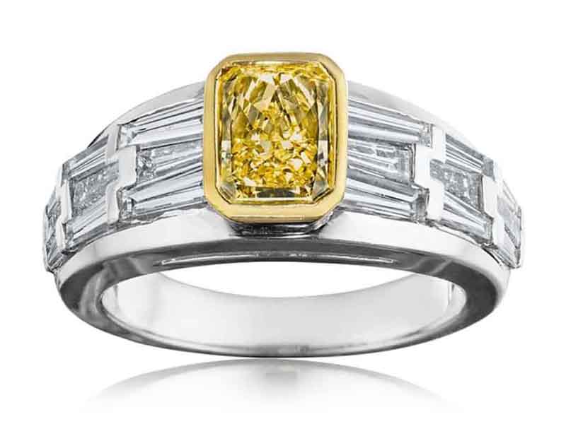 01 Hammerman Fancy Intense Yellow Diamond Ring-