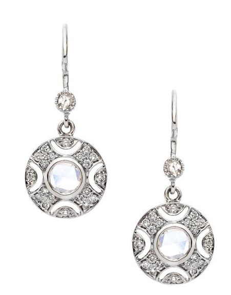 Sethi Couture 18KWG Rosecut Diamond Drop Earrings