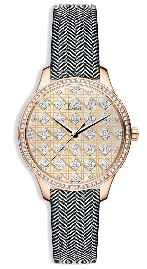 Dior VIII Montaigne Tissage Precieux 18KRG Watch-
