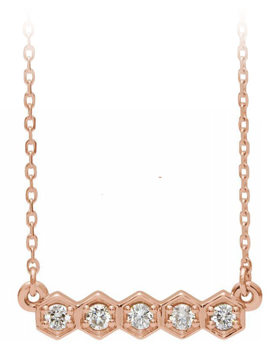 18KRG Diamond Bar Necklace
