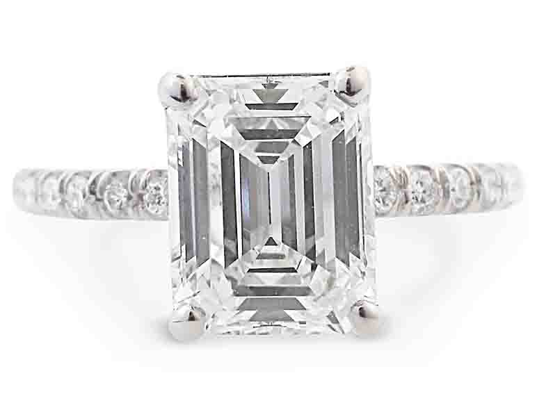 Louis Glick Diamond Emerlald Cut Ring