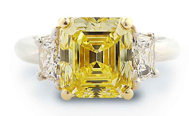 Louis Glick Fancy Yellow Diamond Ring