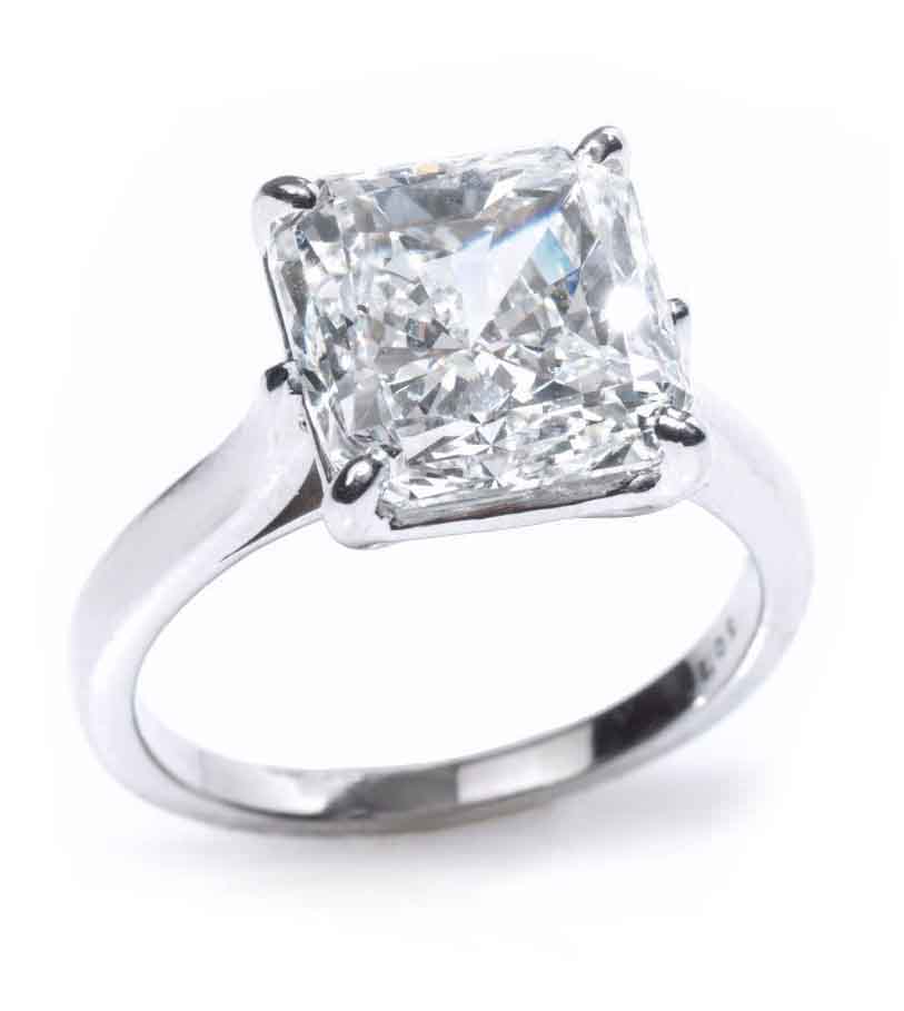 Louis Glick Starburst Diamond Platinium Solitaire Ring-