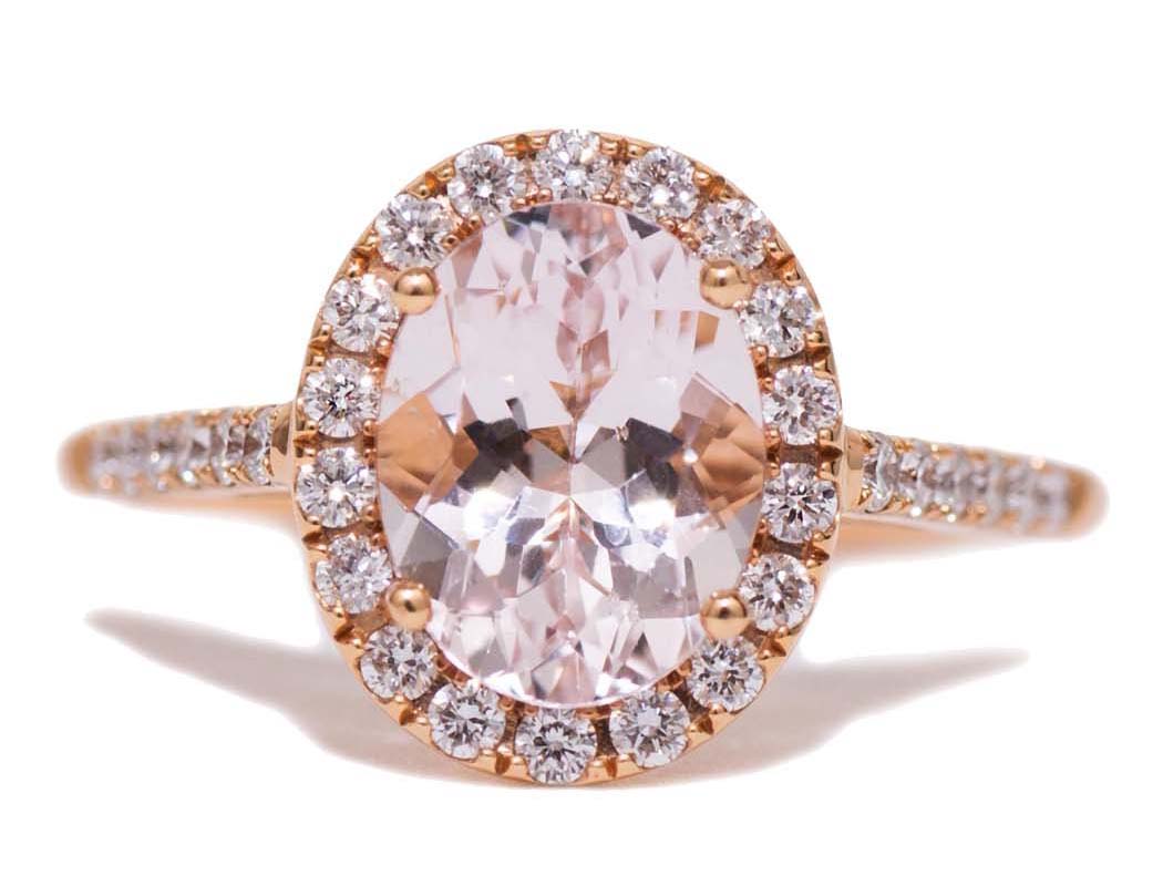 Kimberly Collins Morganite 18KRG Diamond Ring