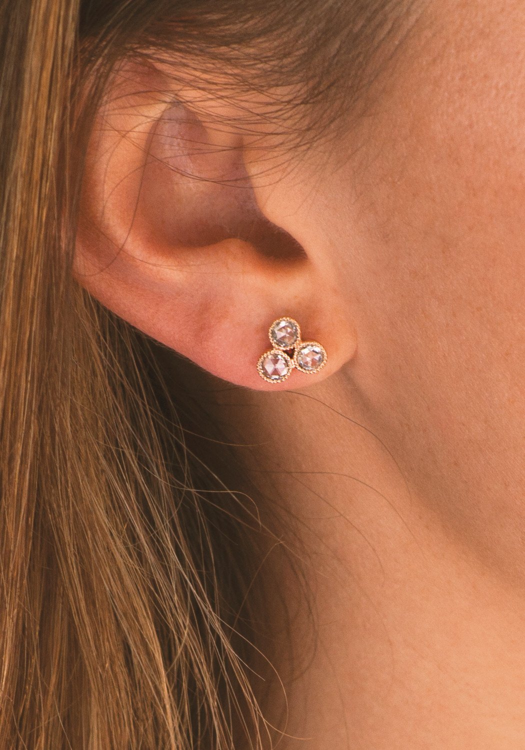 Sethi Couture Triple Cluster Diamond Earrings