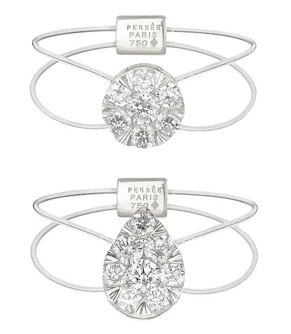Persee Paris Round & Pear Floating Rings