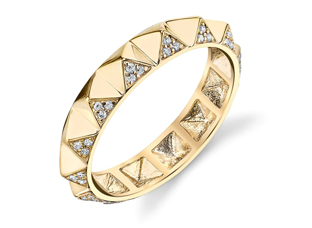 Sydney Evan 14K Yellow Gold Diamond Pyramid Ring