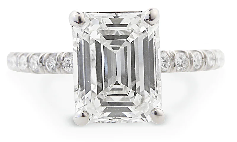 Louis Glick Emerald Cut Diamond Ring
