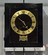Spring-driven pendulum clock, designed by Huygens and built by Salomon Coster (1657) at Museum Boerhaave, Leiden