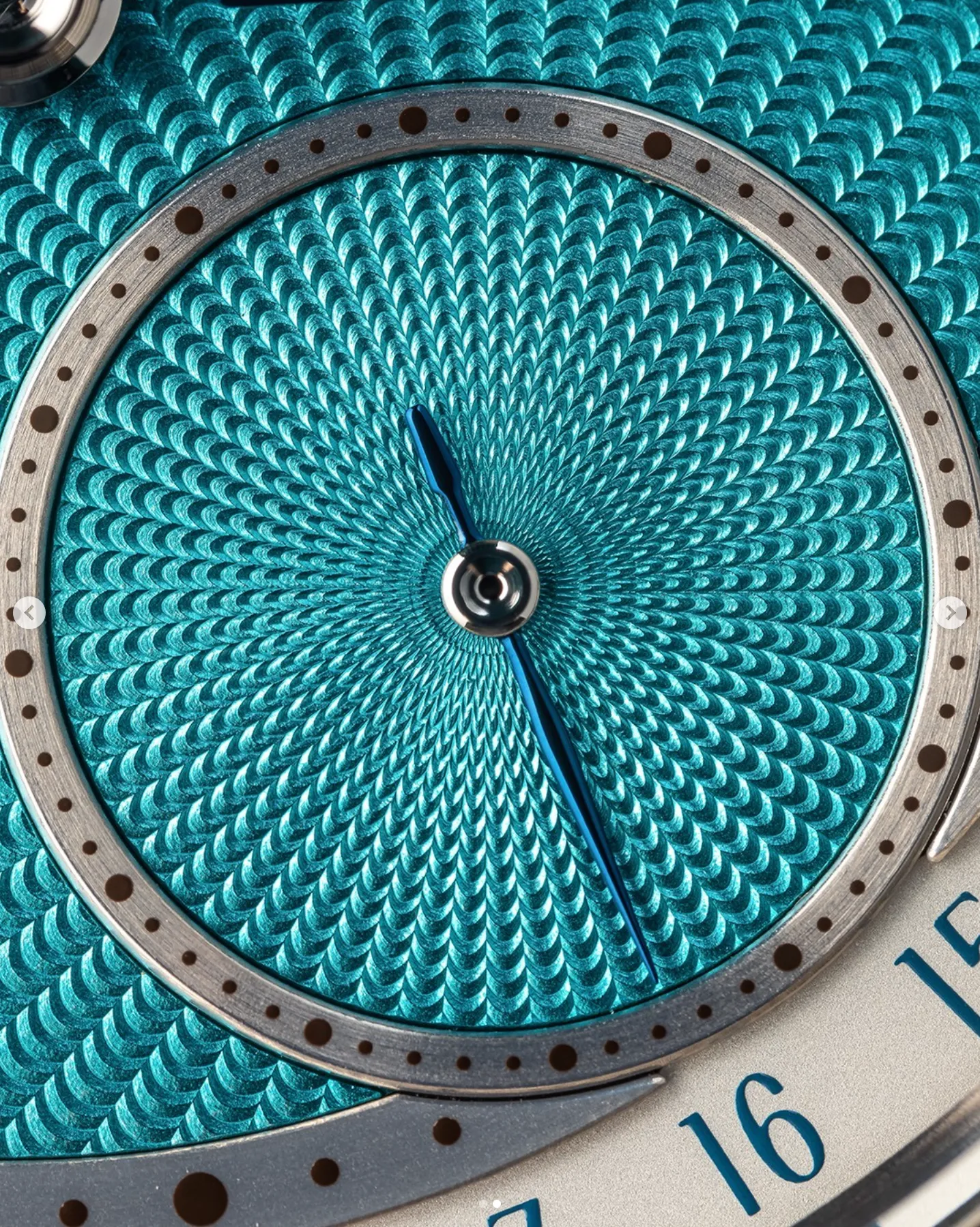 Close up of the Benu Date Turquoise, 18-piece limited edition