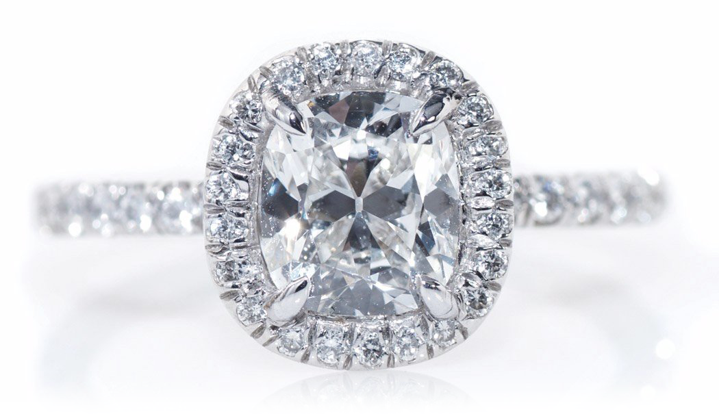 Oster Collection Cushion Cut Halo Diamond Ring