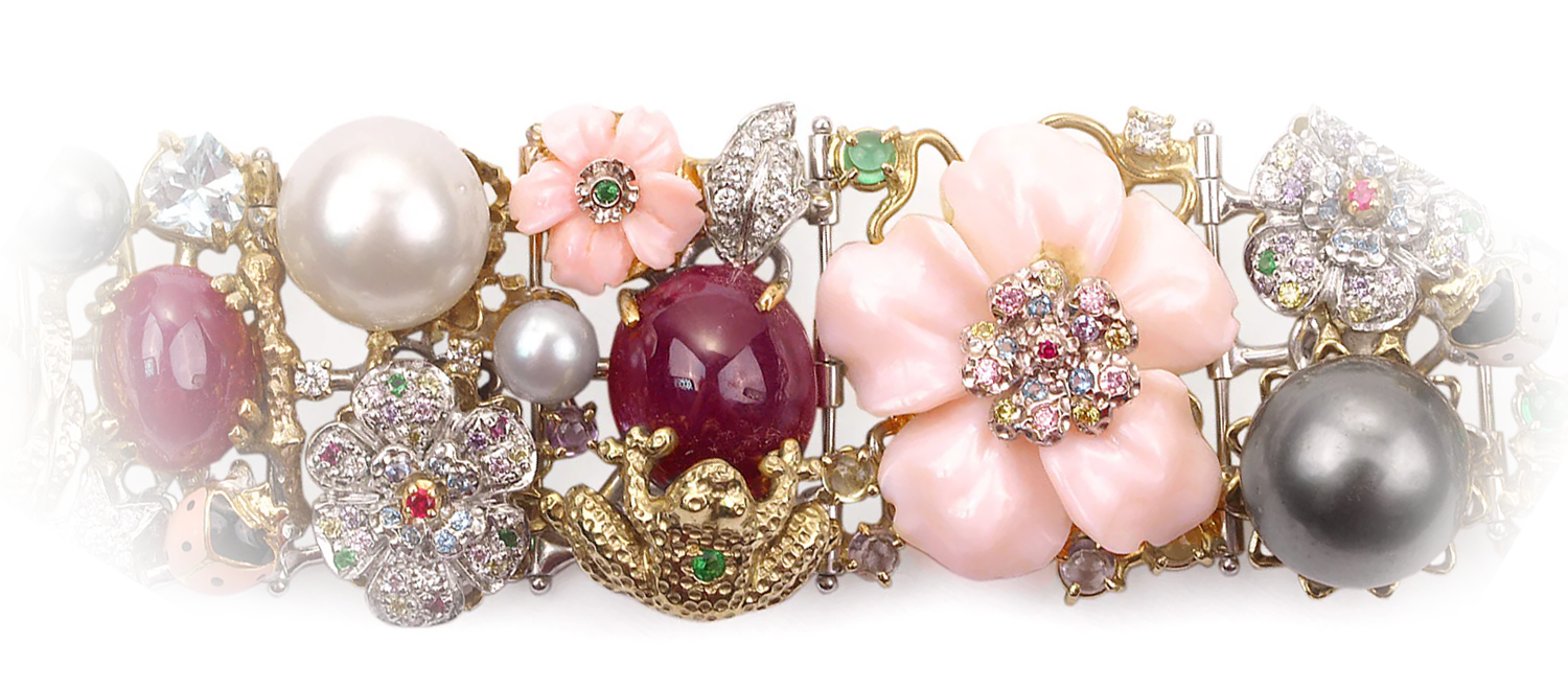 Santagostino Lazy Summer Day Pearl & Ruby Bracelet