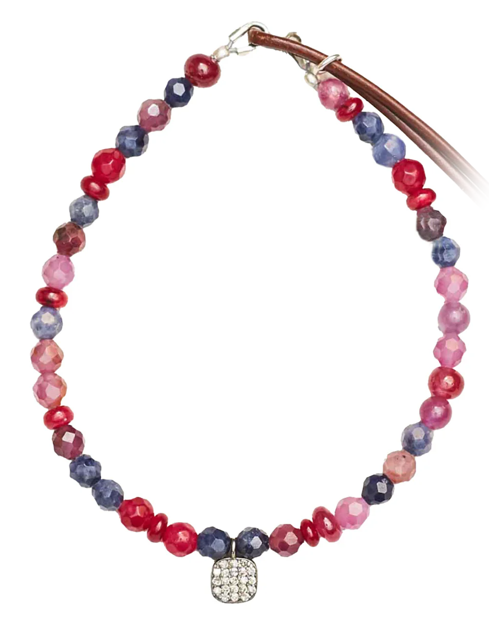 Catherine Michiels Tina Sapphire Ruby & Diamond Bead Bracelet