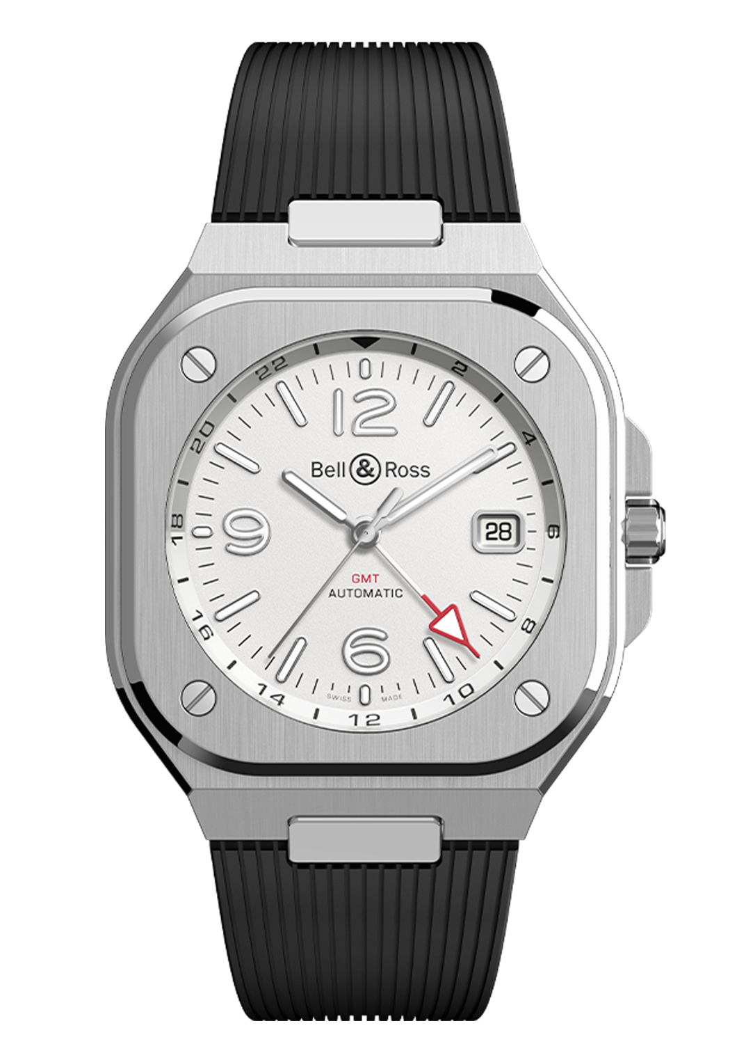 Bell & Ross BR05 GMT Silver on Strap