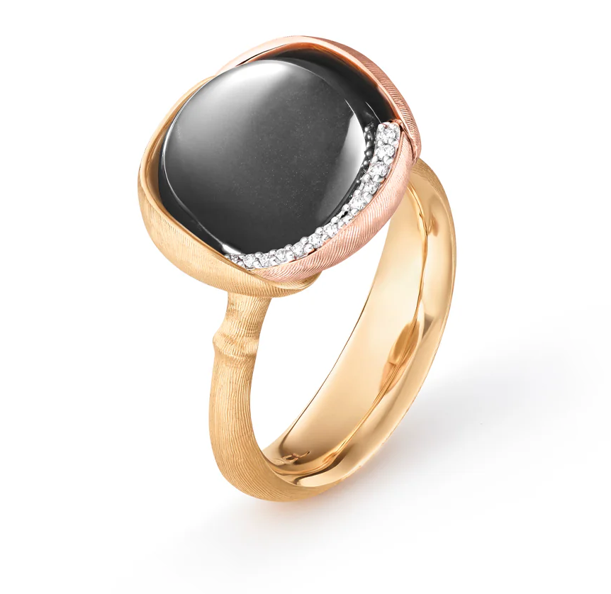 Ole Lynggaard Lotus 3 Diamond & Grey Moonstone Ring-+