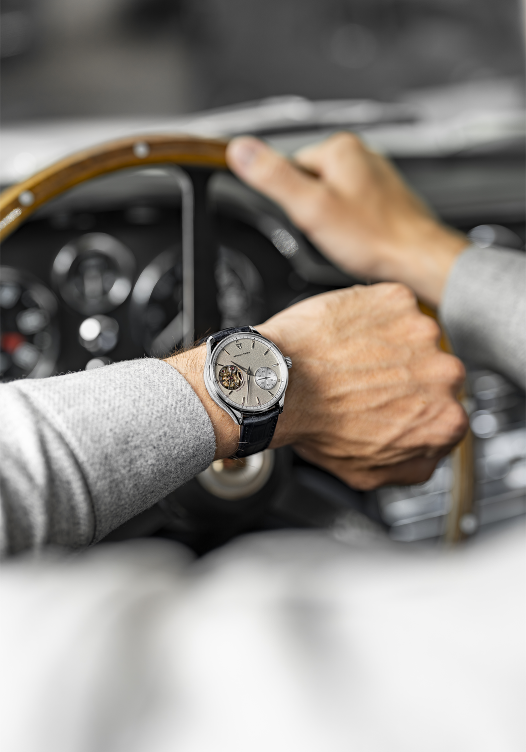 Renaud Tixier Monday WG Silver Openworked on a wrist