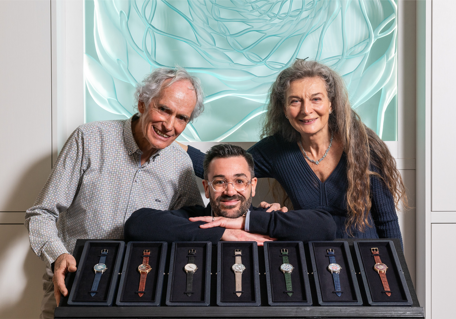 Olivier and Dominique Vaucher pictured with Olivier Gaud