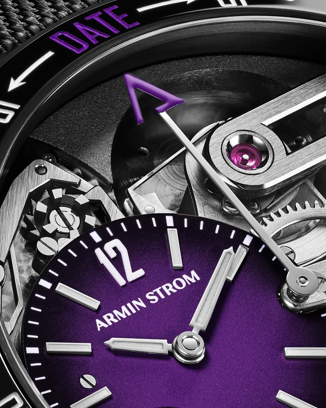 Close up of the Armin Strom Orbit Purple