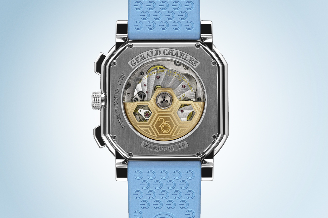 Gerald Charles Maestro 3.0 Chronograph Clous de Paris Ice Blue - Caseback