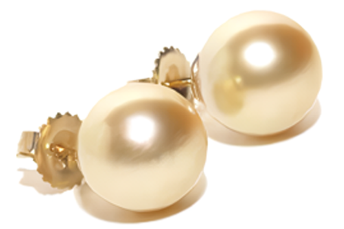 Oster Collection 14KYG Golden South Sea Pearl Stud Earrings