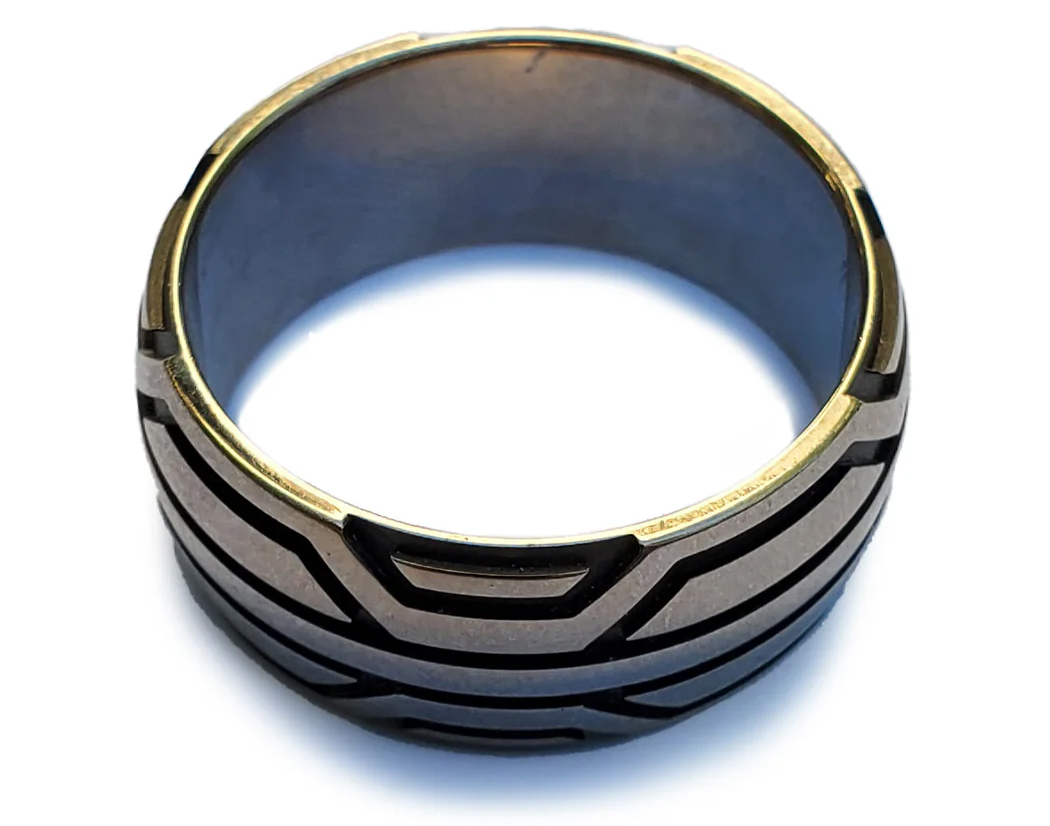 Furrer Jacot 18K White Gold Anthracite Geometric Band