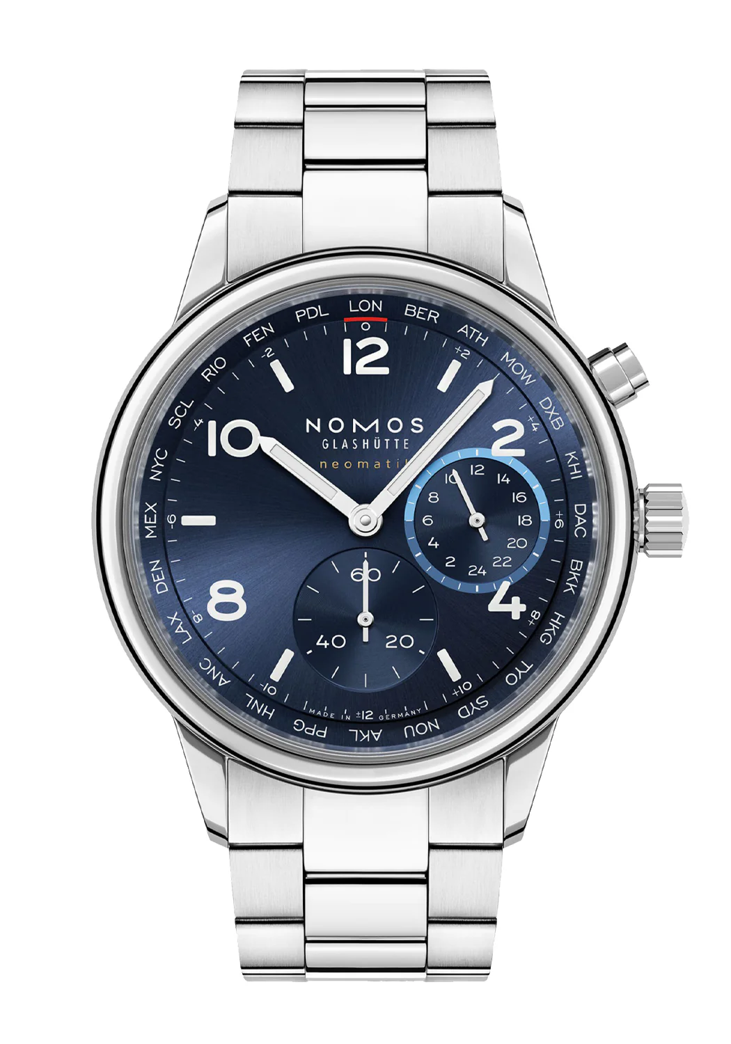 NOMOS Club Sport Neomatik Worldtimer Blue