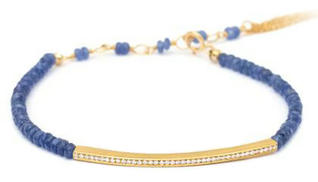 Anne Sportun 18KYG Sapphire Diamond Bar Bracelet