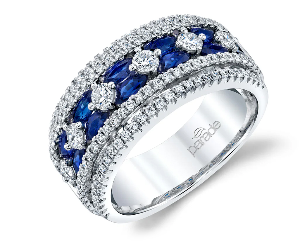 Parade Design 18KWG Diamond Sapphire Ring