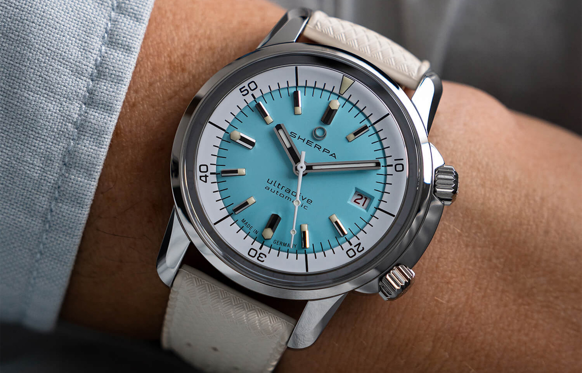 Sherpa Ultradive Atoll on Ivory Rubber Strap