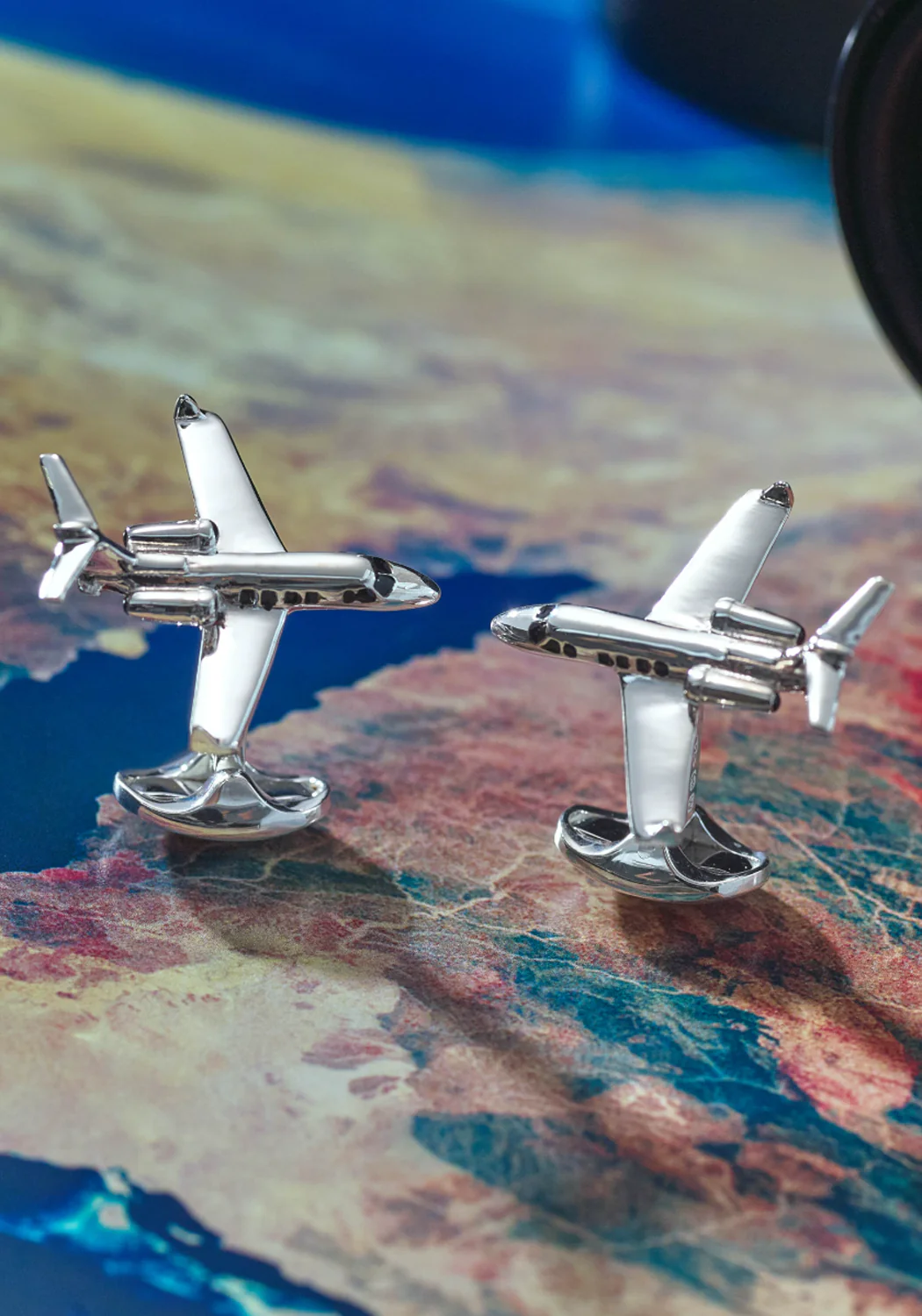Deakin & Francis Sterling Silver Jet Cufflinks
