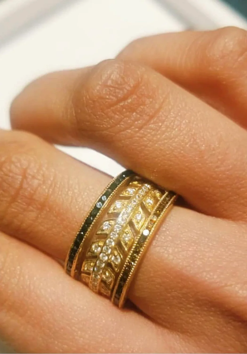 Sethi Couture Arrow 18KYG Diamond Eternity Band