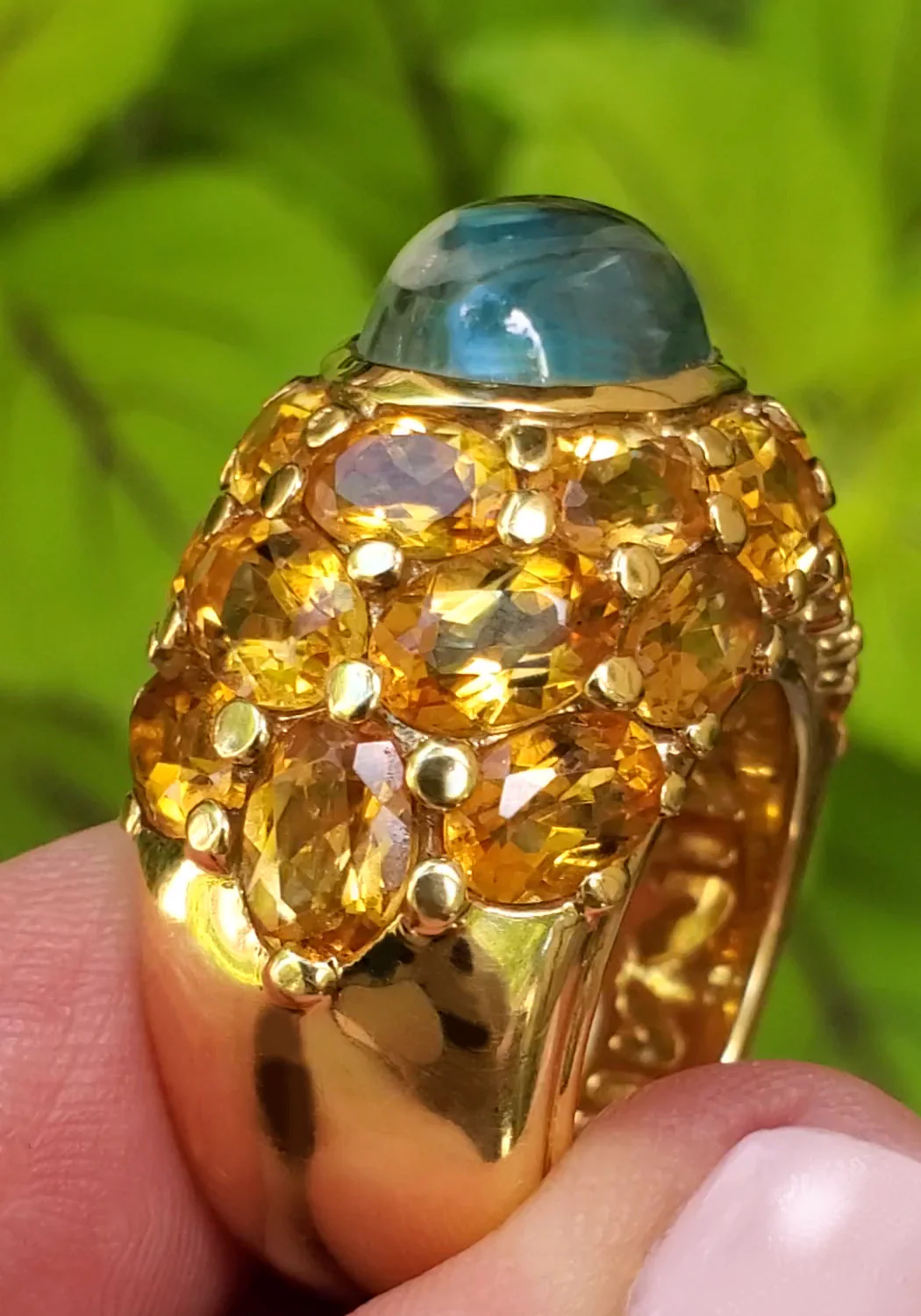Citrine & Blue Topaz Ring
