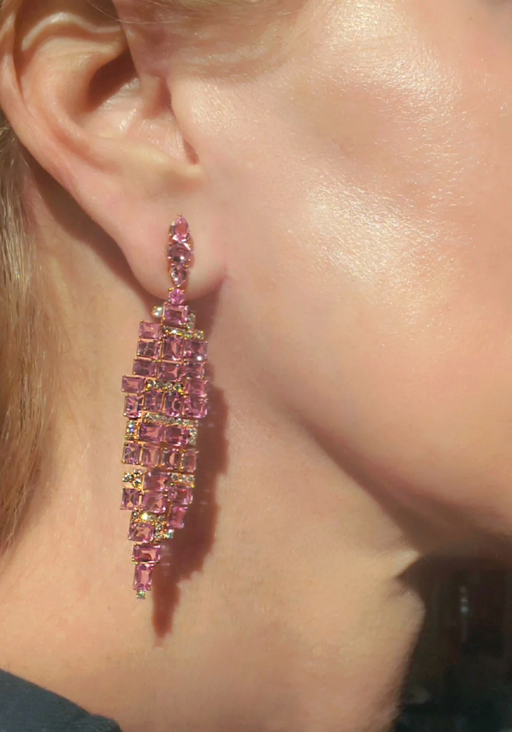 Ruchi Pink Sapphire Dangle Earrings