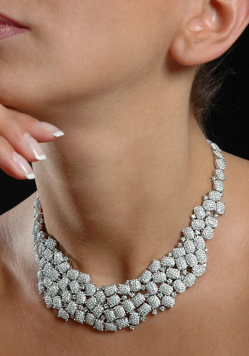 Antonini Malibu Collana 18K White Gold Pave Diamond Necklace