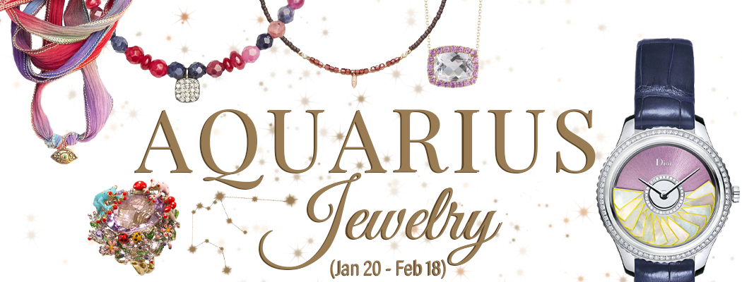 Zodiac Aquarius Jewelry Website Banner