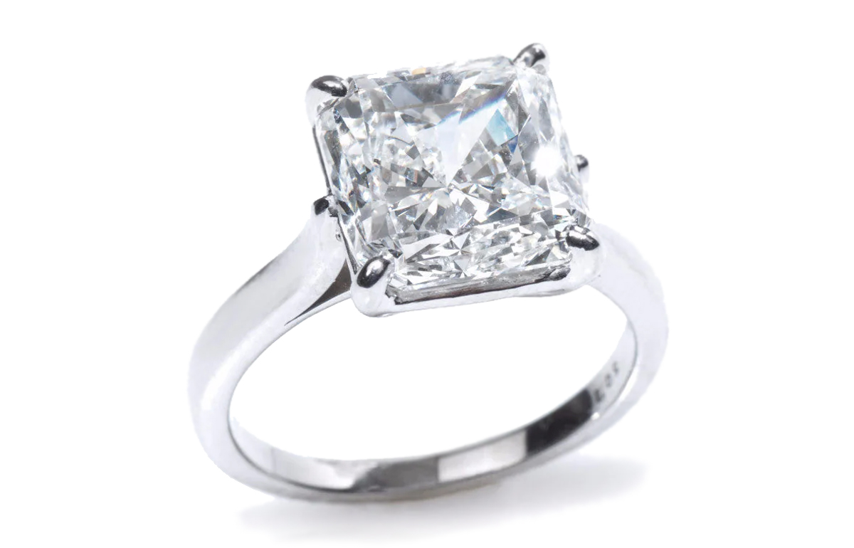 Oster Collection Platinum 5 Carat Solitaire Starburst Diamond Ring