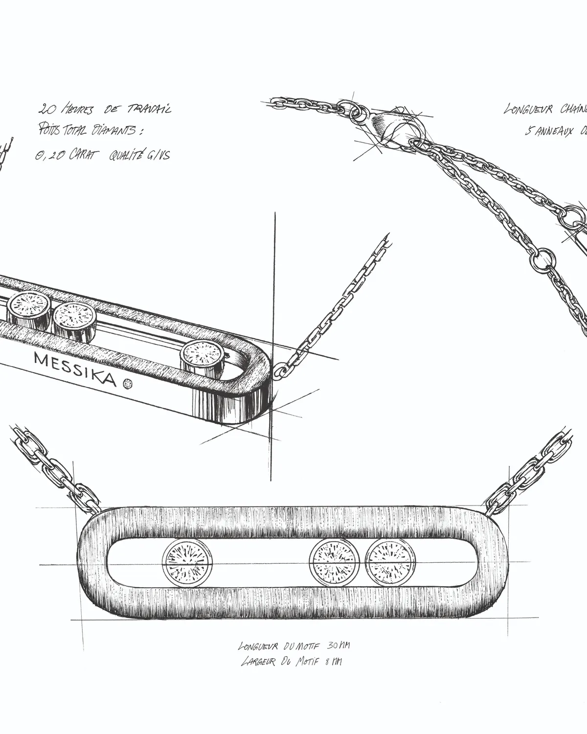 A sketch of the Move Classique Ciselé ©Messika Paris