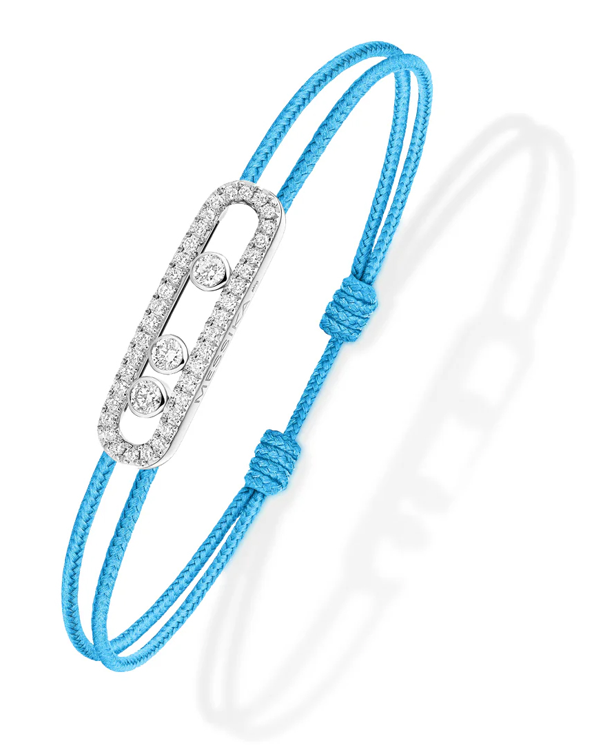 Messika Care(s) Blue Cord 18KWG Pavé Diamond Bracelet