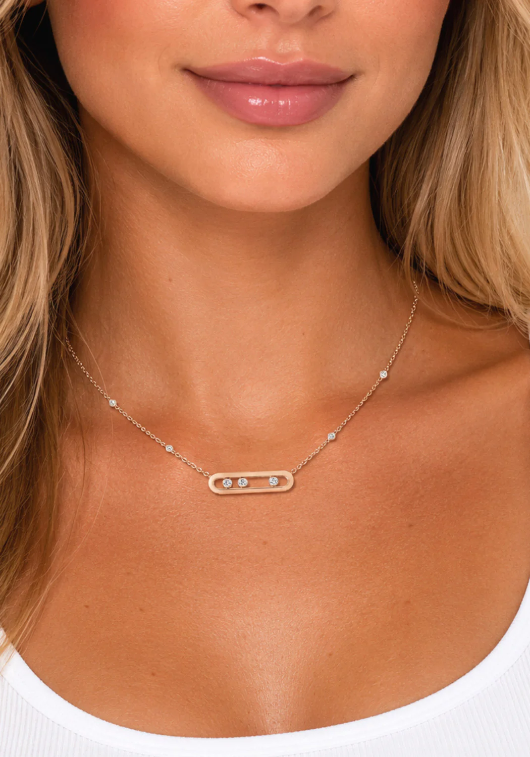 Messika Baby Move Rose Gold Diamond Necklace